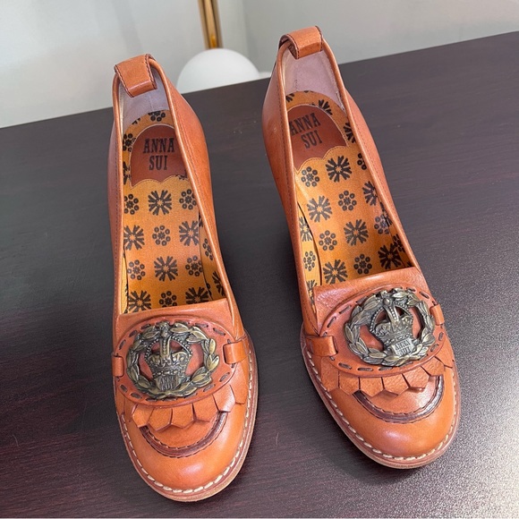 Anna Sui Loafers Killtie Heels 6 - Picture 3 of 12